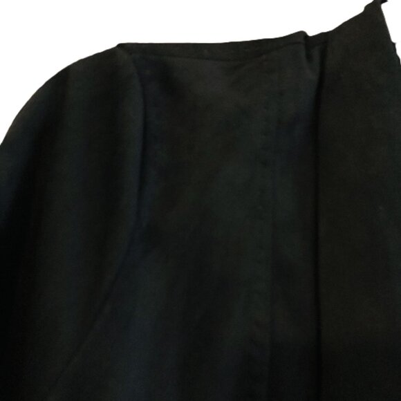 Max Studio Faux Suede Open Front Draped Jacket Black Size S Pocket Stretchy - Picture 4 of 15